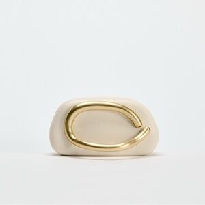 Zara Cream and Gold Clutch